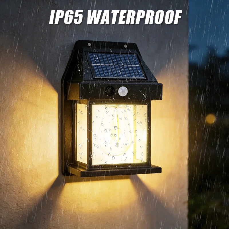 Outdoor Solar Wall Lights | Waterproof with 3 Lighting Modes
