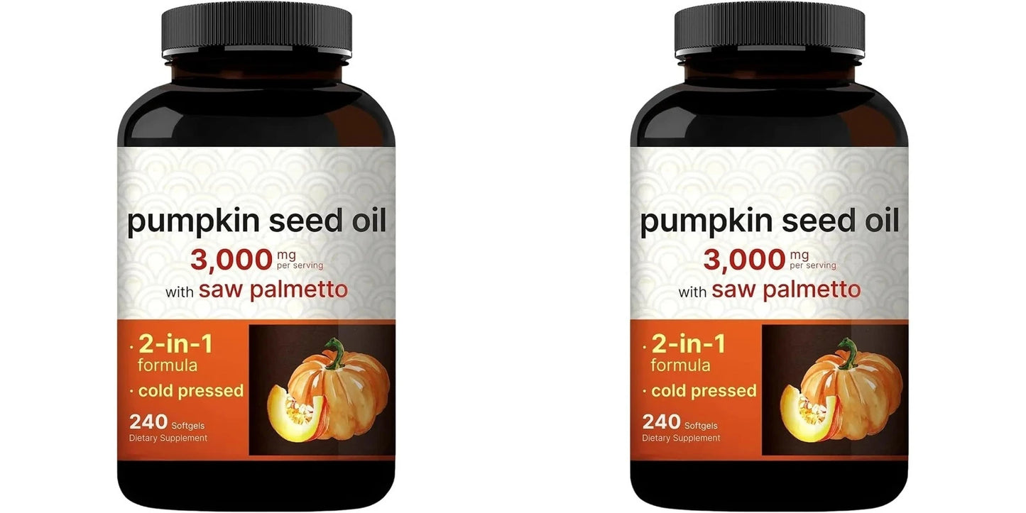 Cold Pressed Pumpkin Seed Oil Softgels | 240 Count Supplement