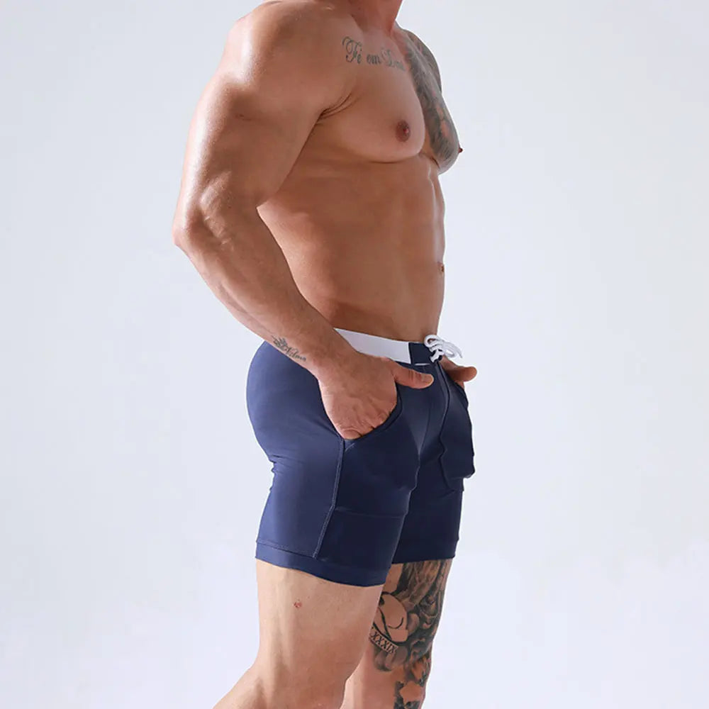 Men's Stretch Swim Trunks | Quick Dry Beach Shorts with Pockets