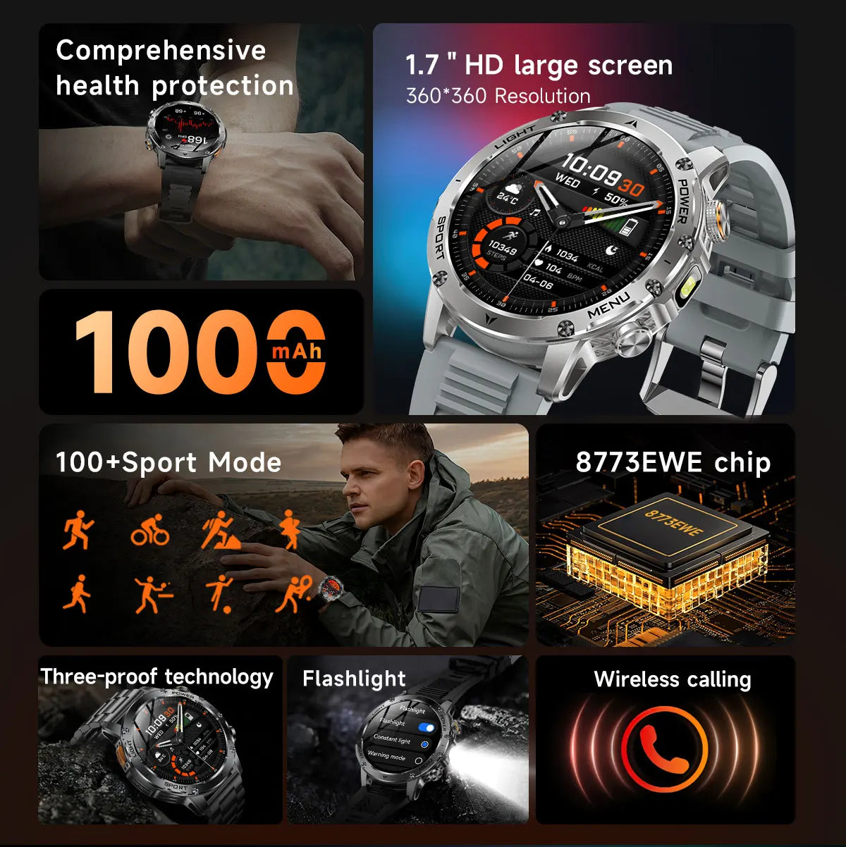 Rugged Military Smart Watch with GPS | Ultimate Fitness Tracker
