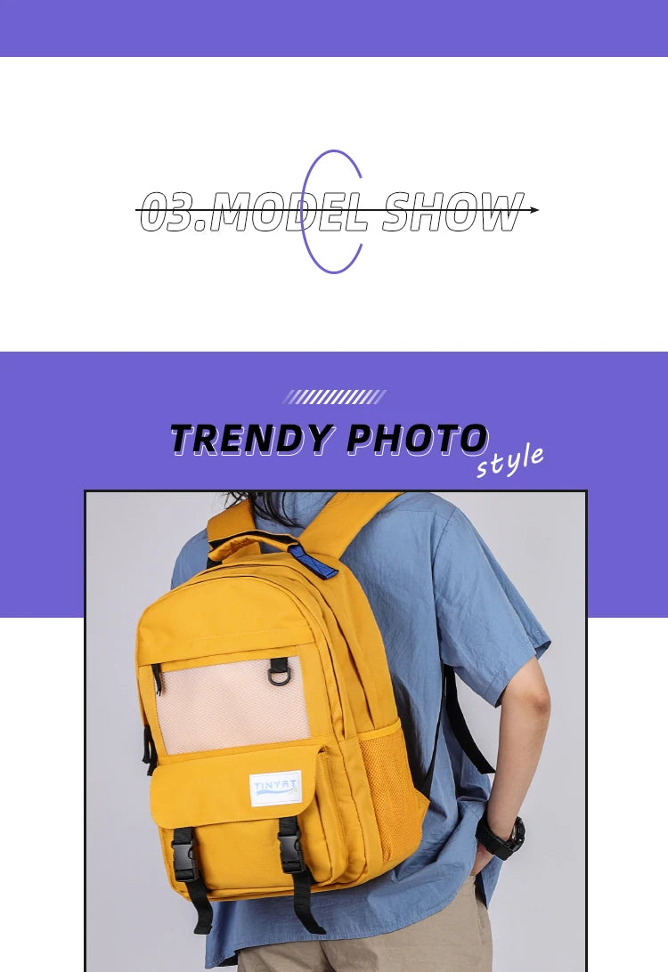 Durable Multi-Color Polyester Backpack | Spacious Casual Bag