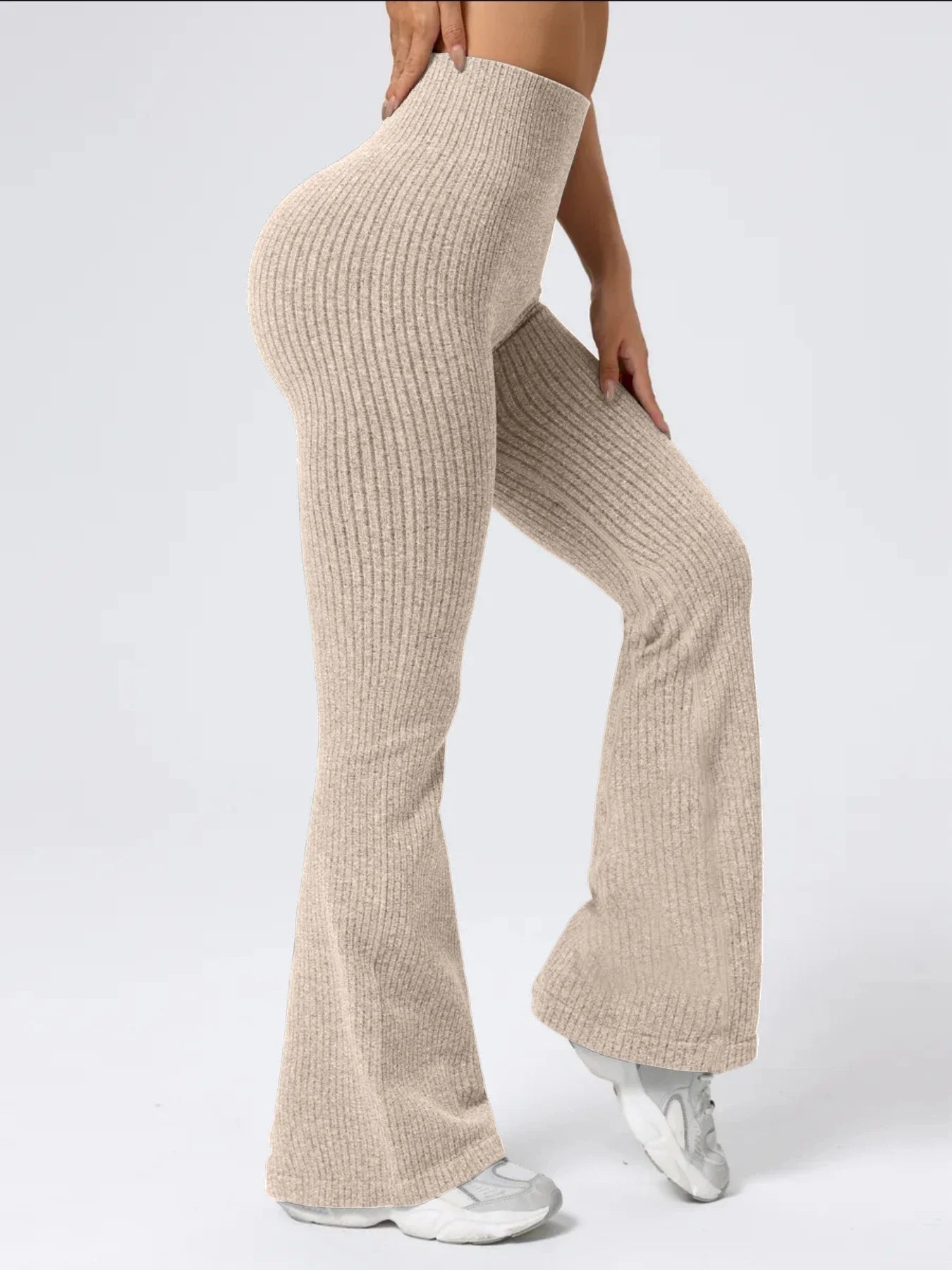 High-Waist Stretchy Bell Bottom Pants for Women | Ideal for Workout