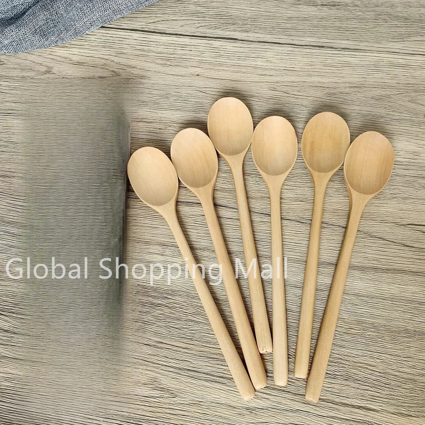 Cucharas de Sopa de Madera Ecológicas | Juego de 6 Utensilios de Mango Largo