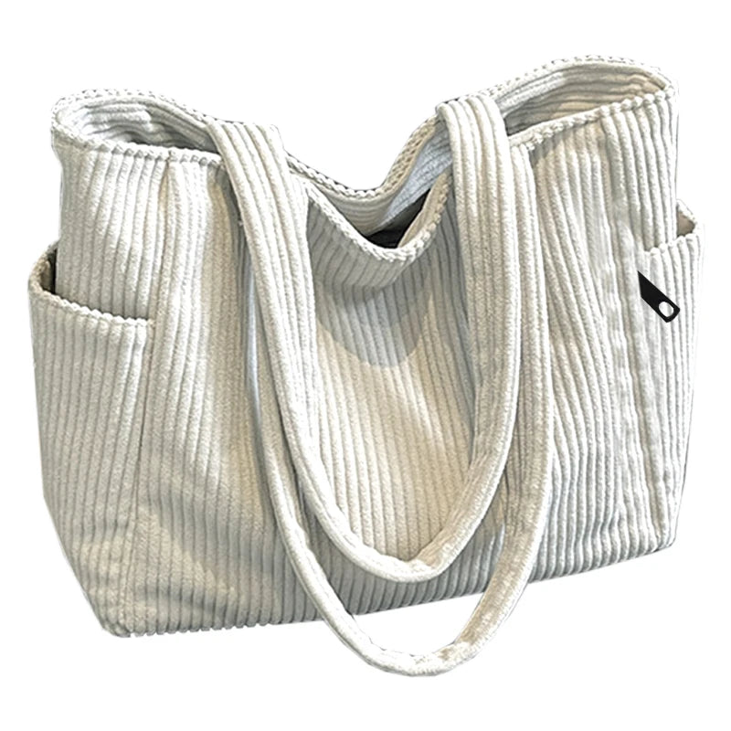 Trendy Multi-color Corduroy Tote Bag | Stylish Lightweight Bag