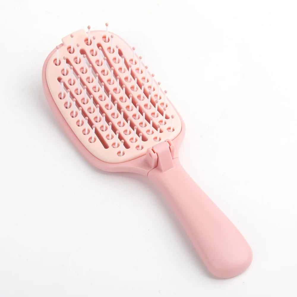 Self-Cleaning Foldable Hair Brush | Anti-Static Massage Comb