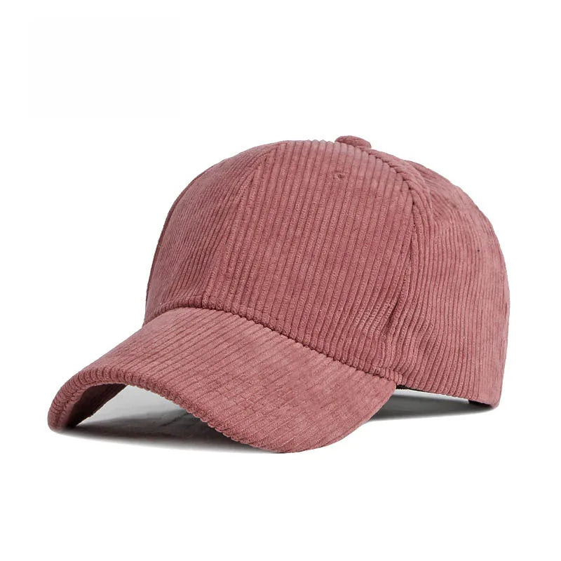 Unisex Solid Corduroy Baseball Cap | Vintage Snapback Trucker Hat