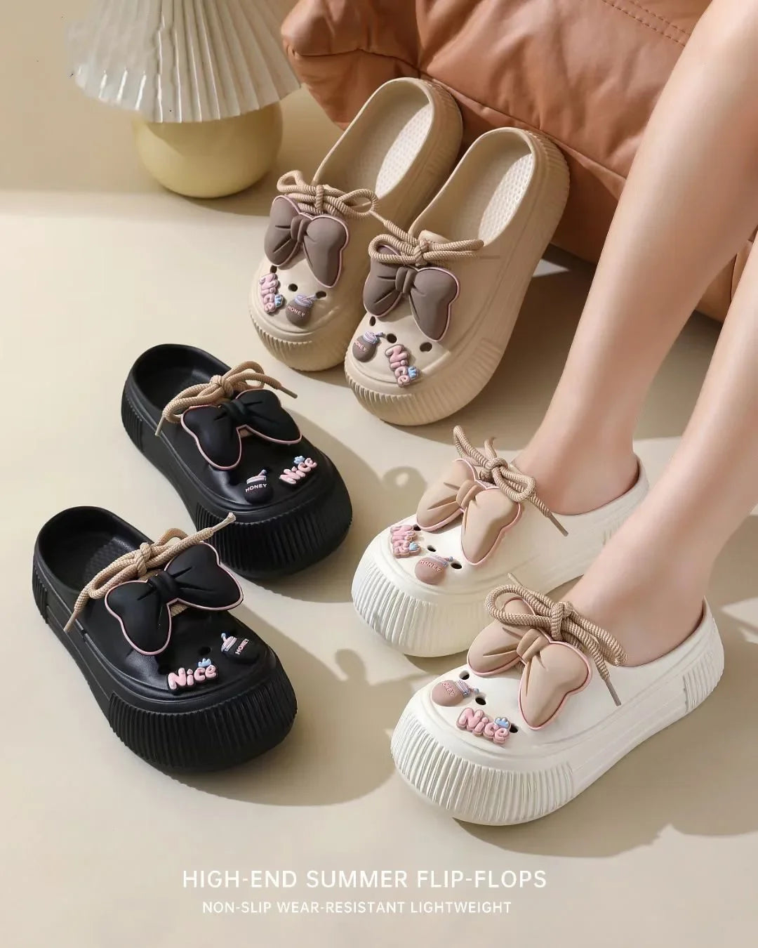 Women's Cute Bow EVA Slippers | Stylish Summer Sandals