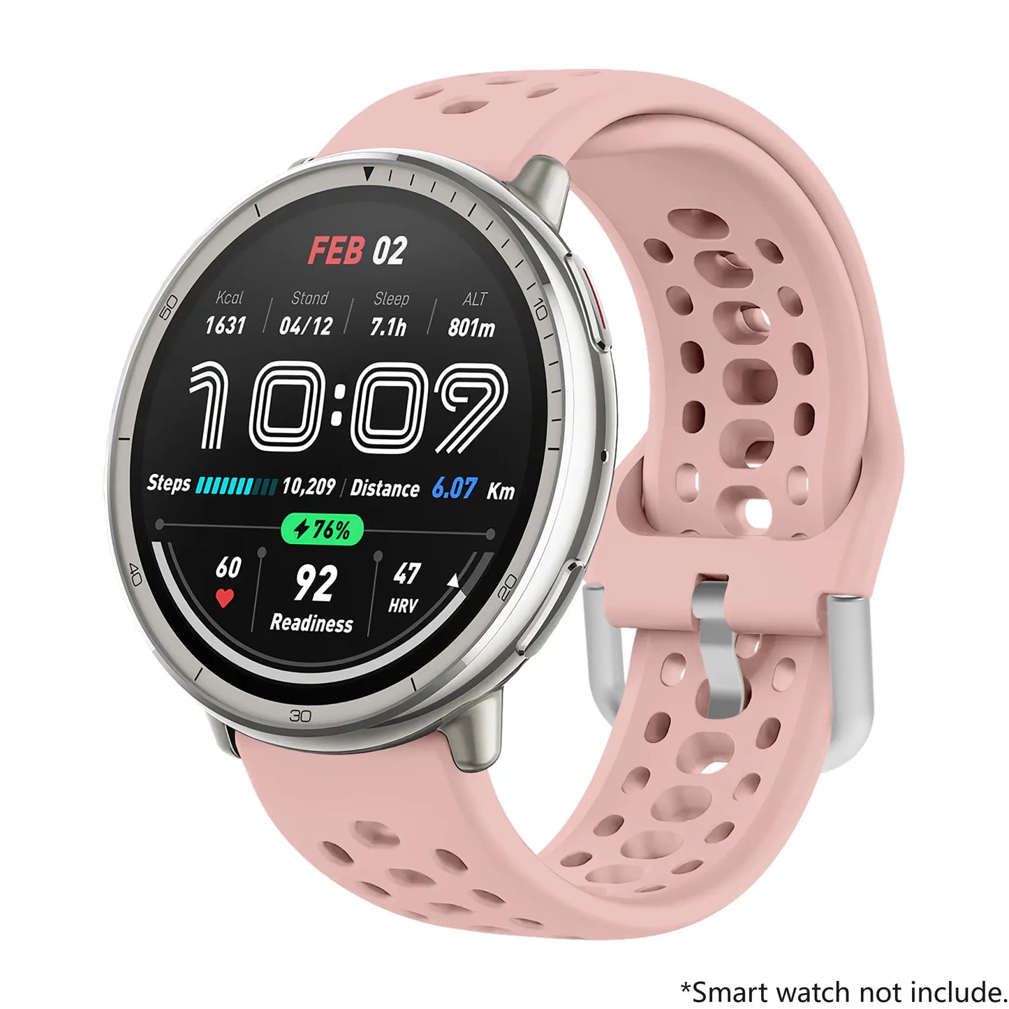 20mm Silicone Sport Watch Strap | Breathable Replacement Band