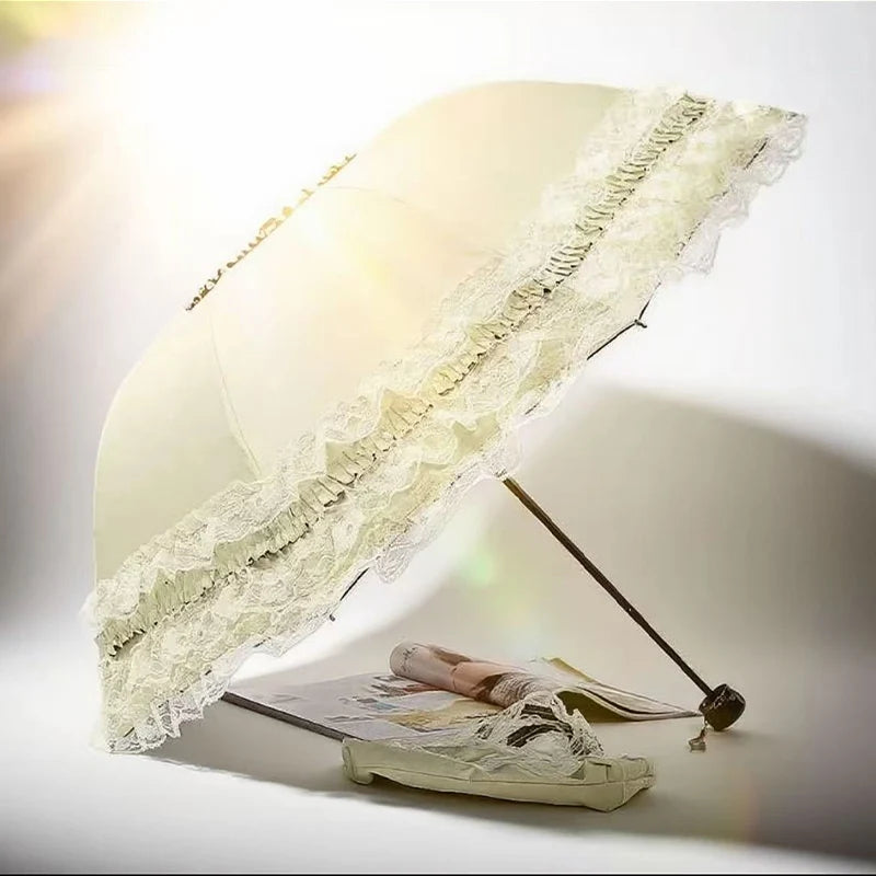 Vintage Lace Parasol | Foldable Gothic Umbrella for Sun Protection
