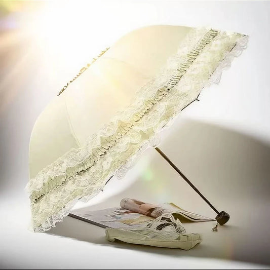 Vintage Lace Parasol | Foldable Gothic Umbrella for Sun Protection