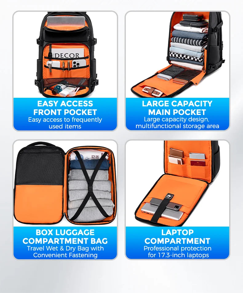 Mochila multicapa para hombre | Versátil para viajes y negocios