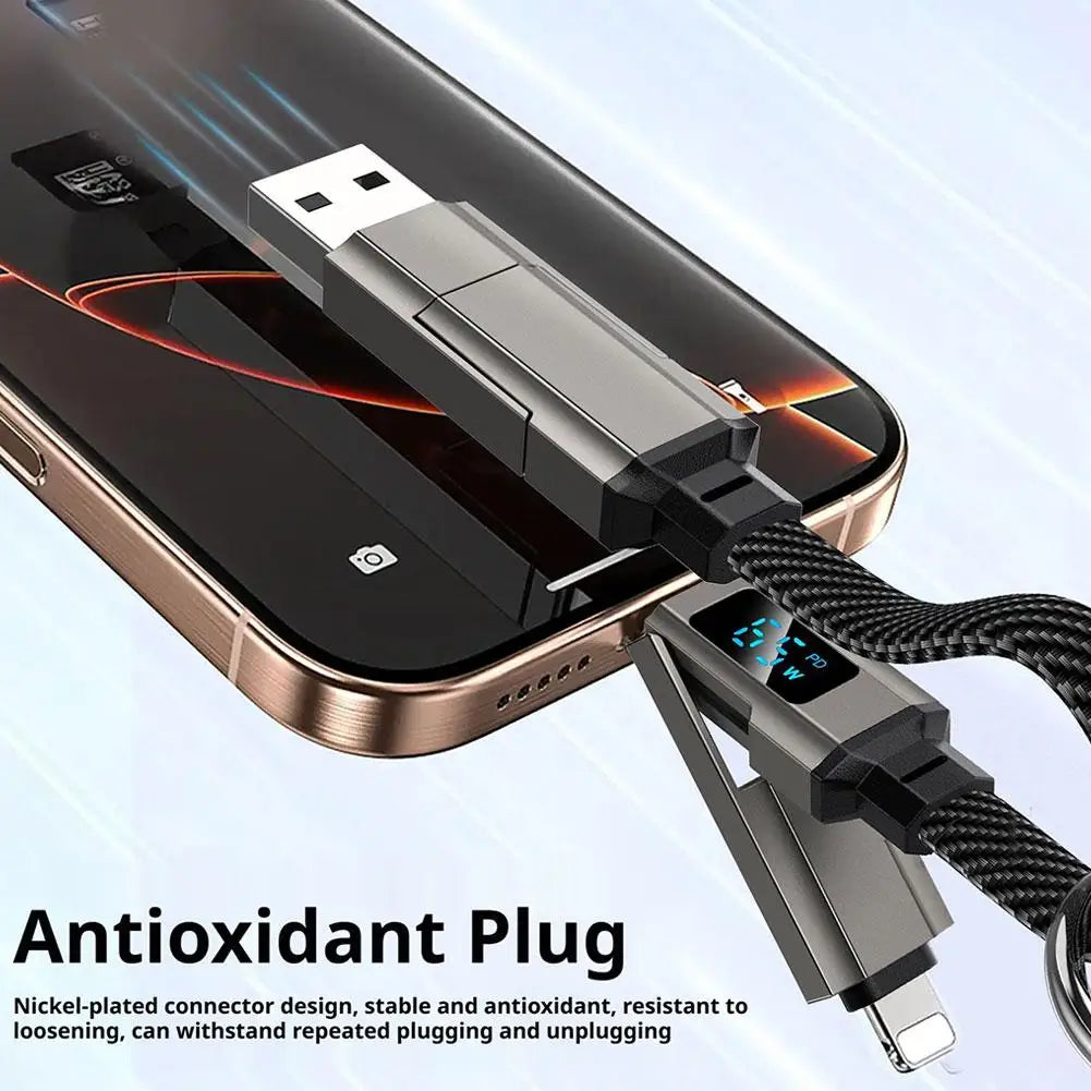 4 in 1 Keychain Charging Cable | Versatile USB C Cable with Display