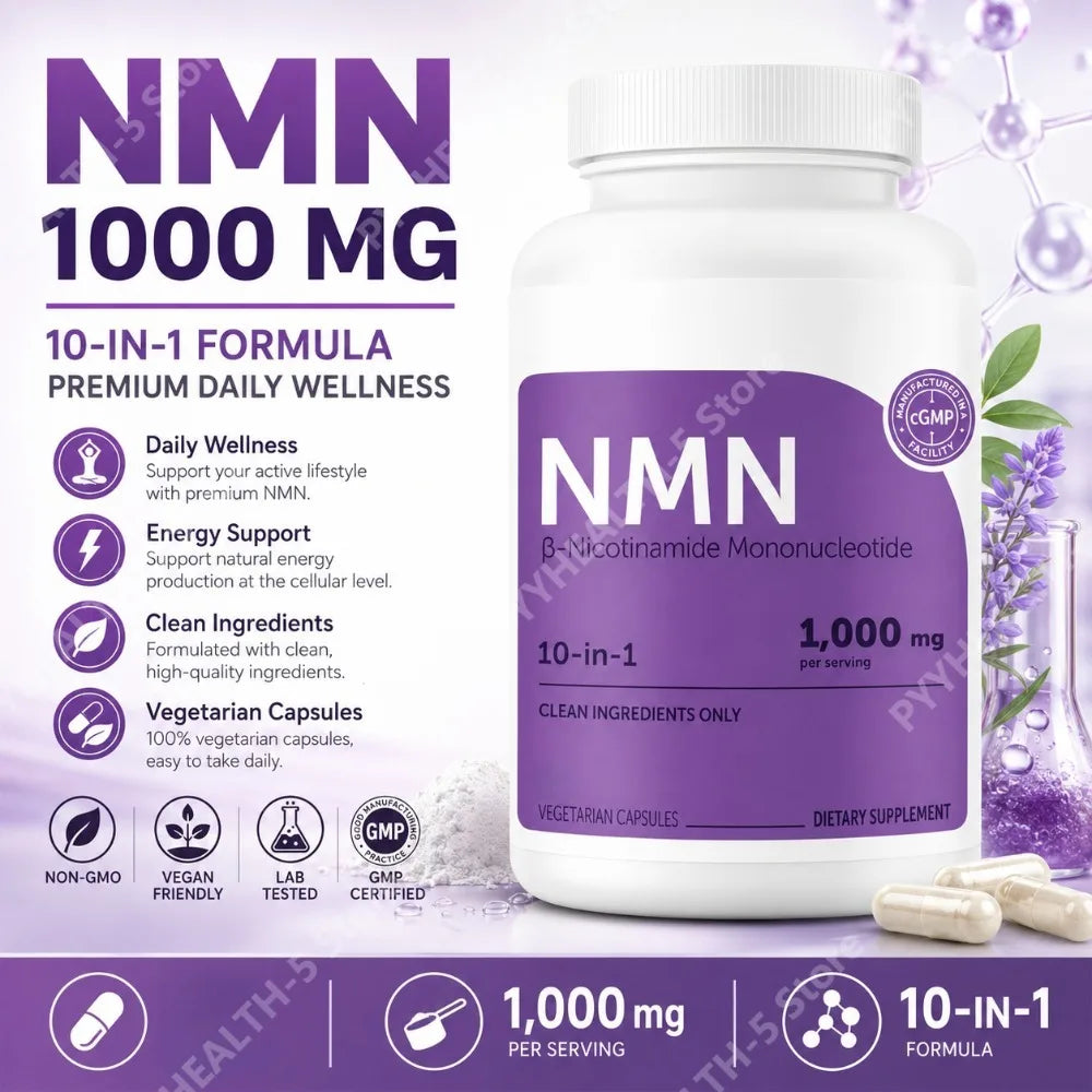 10-in-1 NMN Complex with Resveratrol & CoQ10 | 120 Veg Capsules