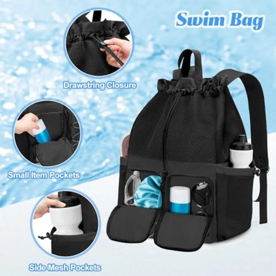 30L Mesh Swim Backpack | Waterproof Gym Bag for Athletes