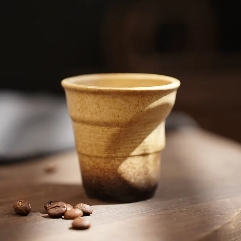 Creative Japanese Retro Ceramic Coffee Mugs | Stylish Latte Cups