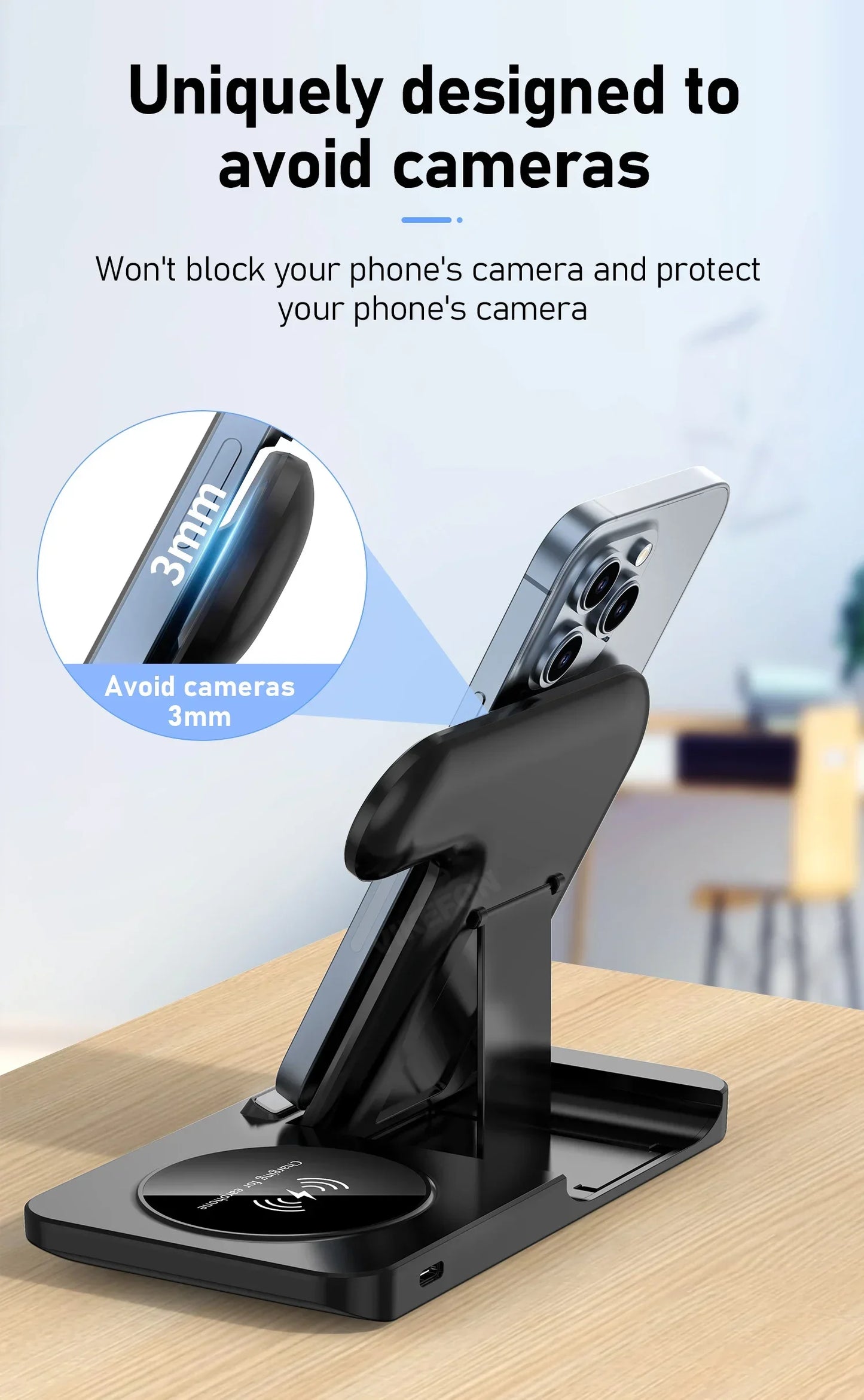 30W Foldable 3-in-1 Wireless Charging Station | Fast Qi Charger