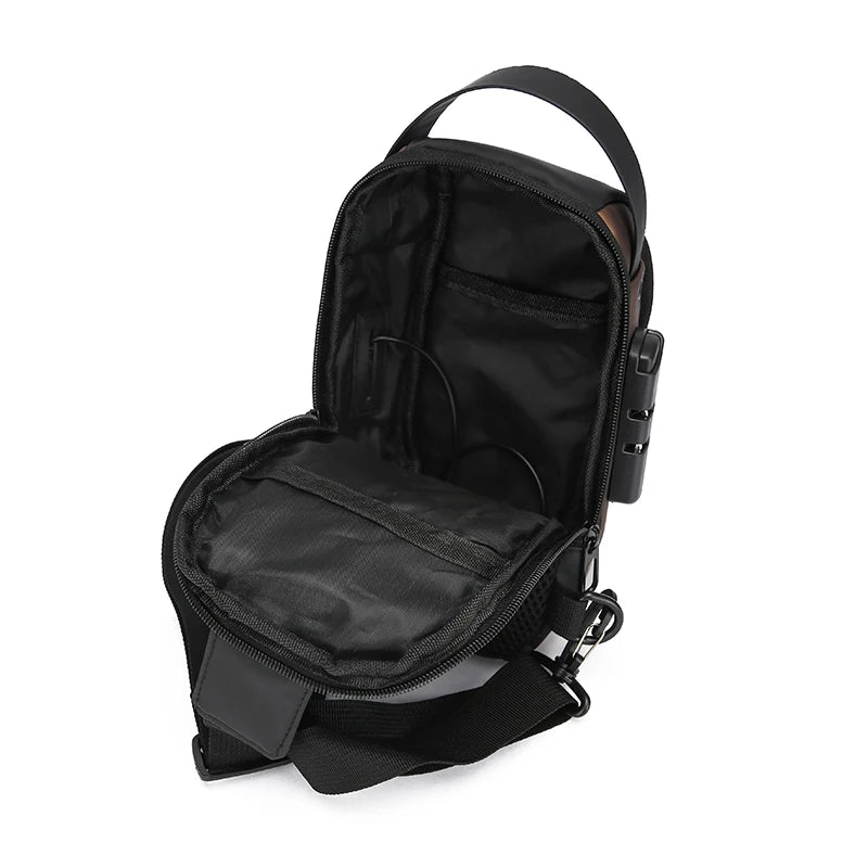 Men's Anti-Theft Sling Bag | USB Charging Crossbody Pack