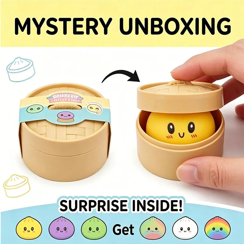 Kawaii 5.5cm Mini Dumpling Squishy Toy Cute Steamed Bun Soft Mochi Fidget Anti Stress Sensory Hand Toys  Party Gift Novelty
