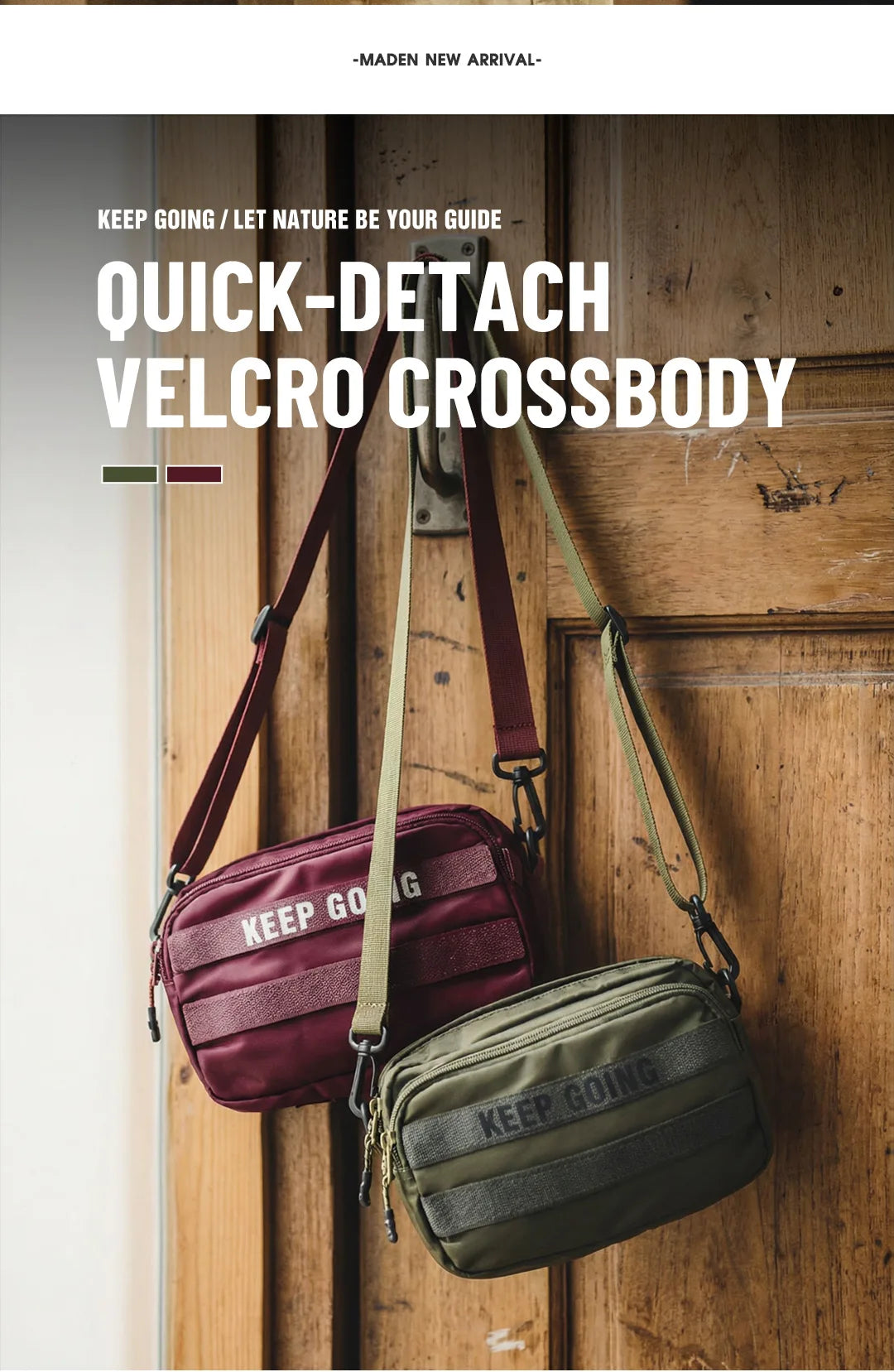 Men's Military Green Crossbody Bag | Compact Utility EDC Handbag