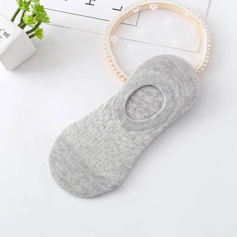 Women's Invisible Boat Socks Set | Breathable Non-Slip Comfort