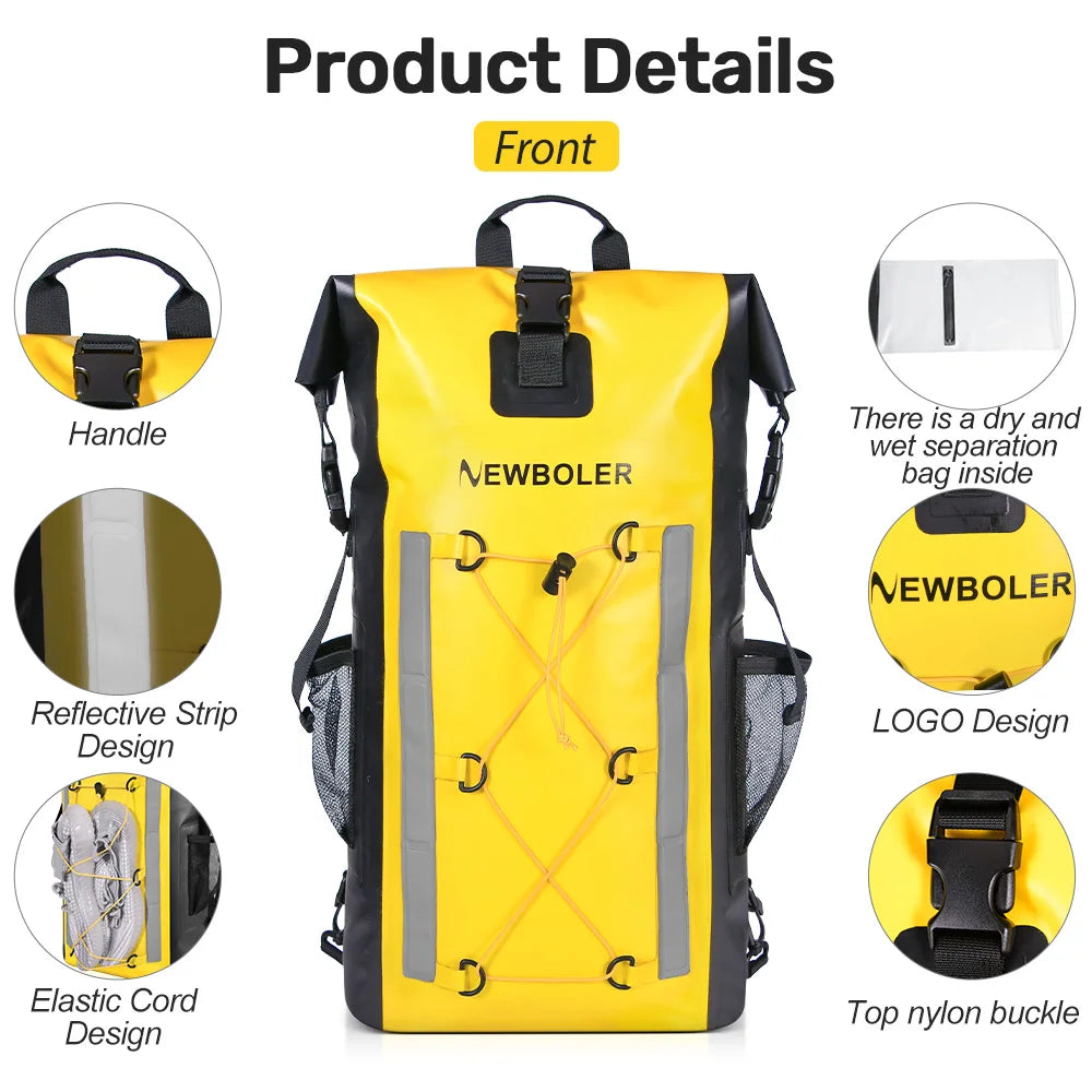 Waterproof Kayak Dry Bag | Large Swimming Backpack for Adventure