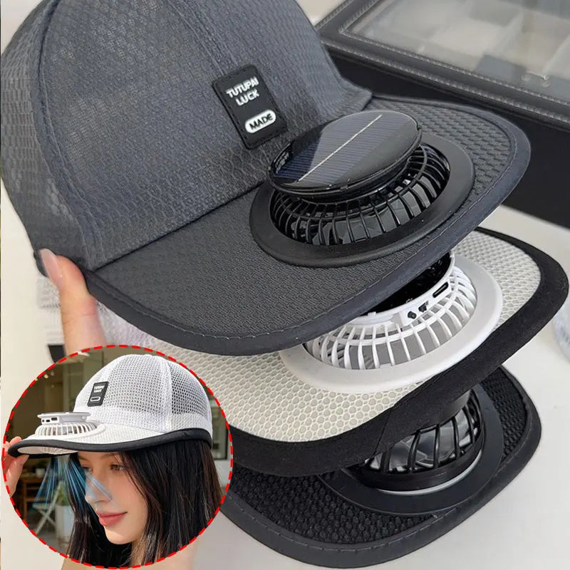 Breathable Mesh Cap with USB Fan | Summer Outdoor Sun Protection