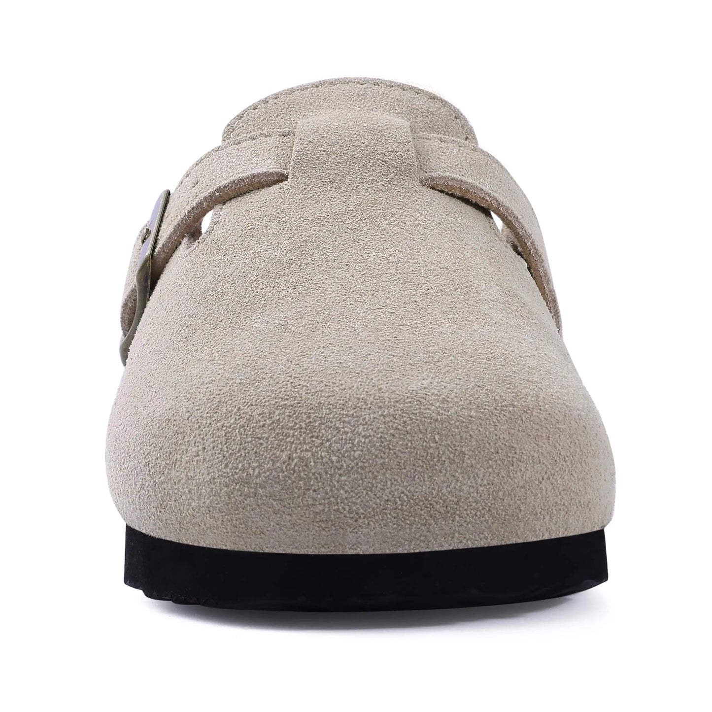 Women's Adjustable Buckle Cork Clogs | Comfortable Suede Slippers