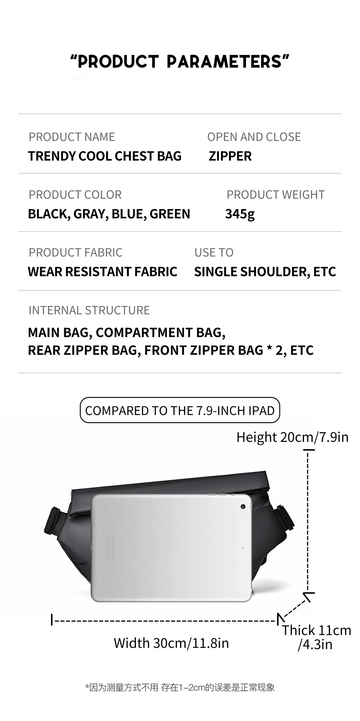 Men's Waterproof Sling Bag | Casual Crossbody Chest Bag