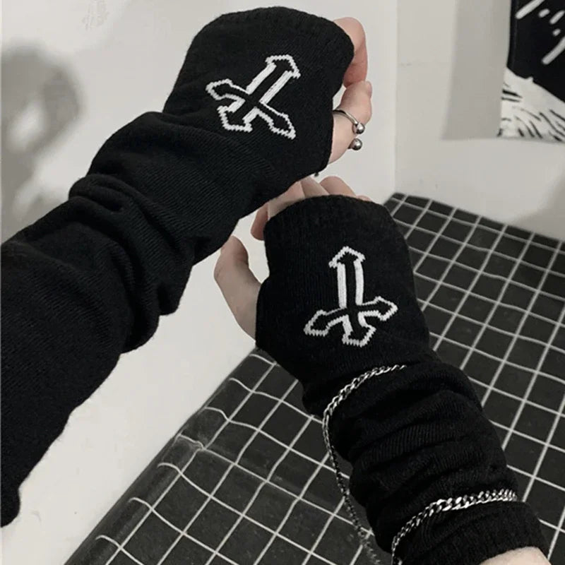 Punk Skull Stockings & Gloves Set | Gothic Cosplay Accessories
