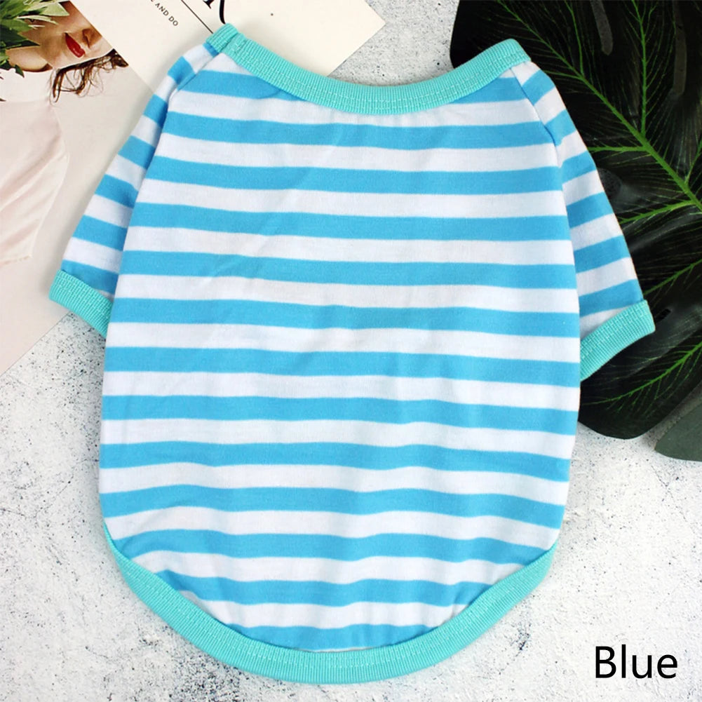 Soft Stripe Spring Dog T-Shirt | Comfortable Pet Clothing for Dogs