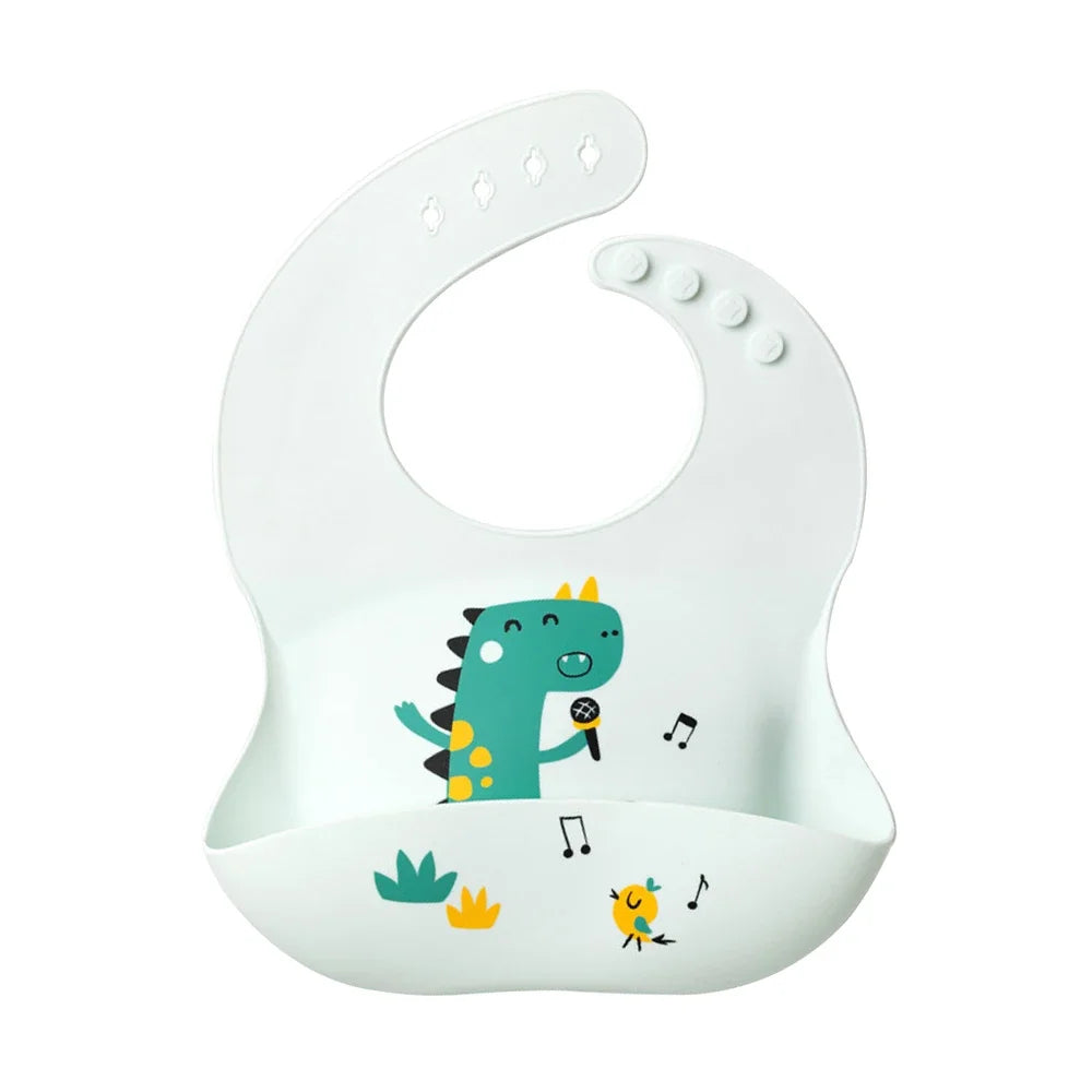 Adjustable Waterproof Silicone Baby Feeding Bibs for Kids