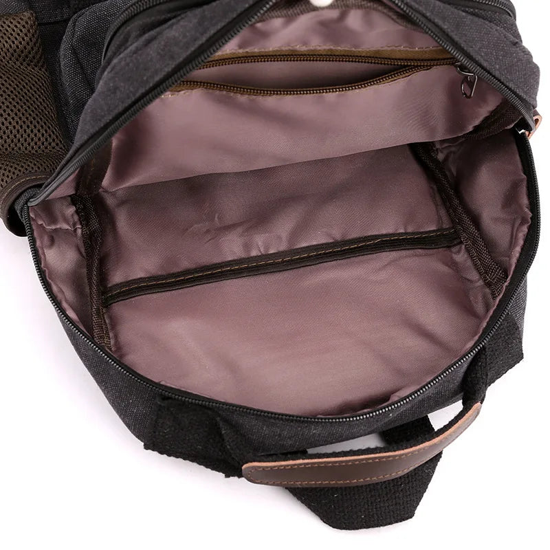 Multifunctional Canvas Chest Bag | Sleek Travel Companion