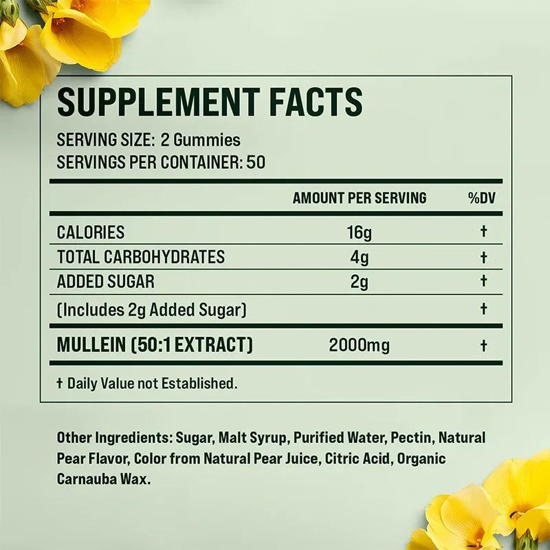 Natural Mullein Gummies for Lung Health & Immune Support