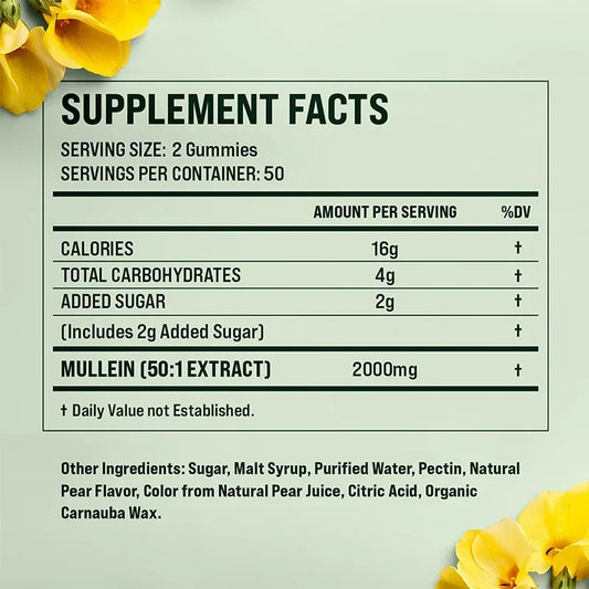 Natural Mullein Gummies for Lung Health & Immune Support