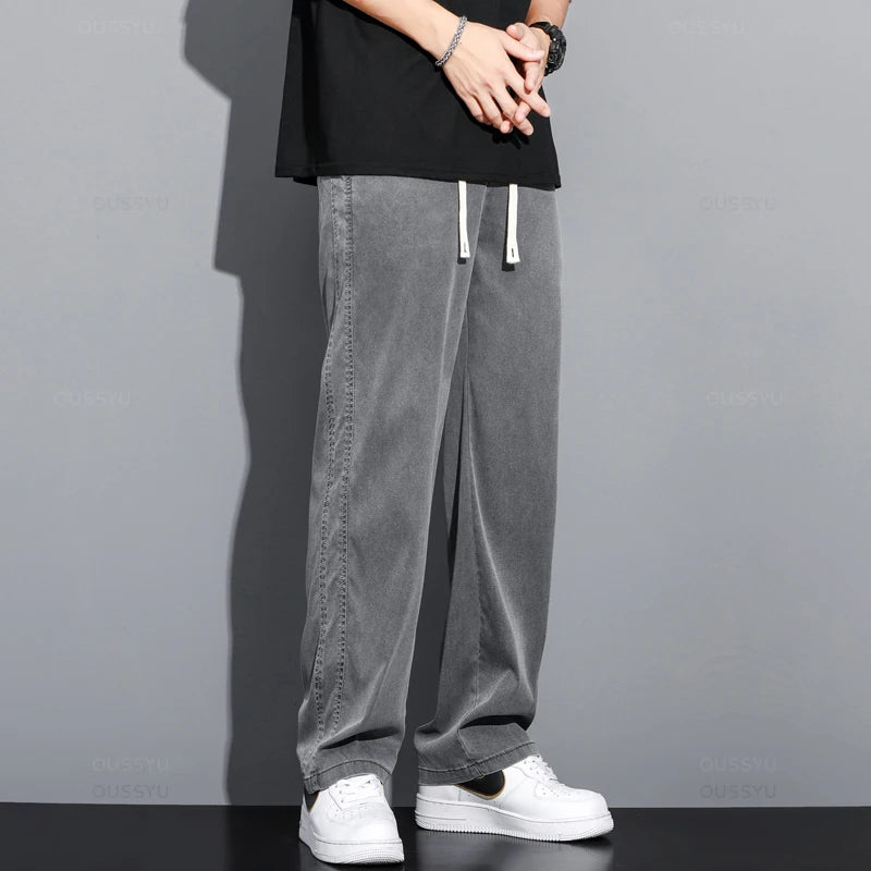 Men's Summer Loose Fit Soft Lyocell Jeans | Casual Comfort Trousers