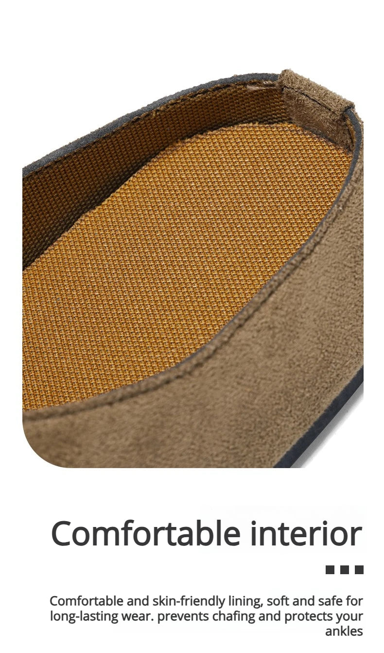 New Men's Slippers New Retro Solid Color Flat Bottom Women's Slingback Shoes Closed Toe Round Toe Suede Clogs Sandals Autumn