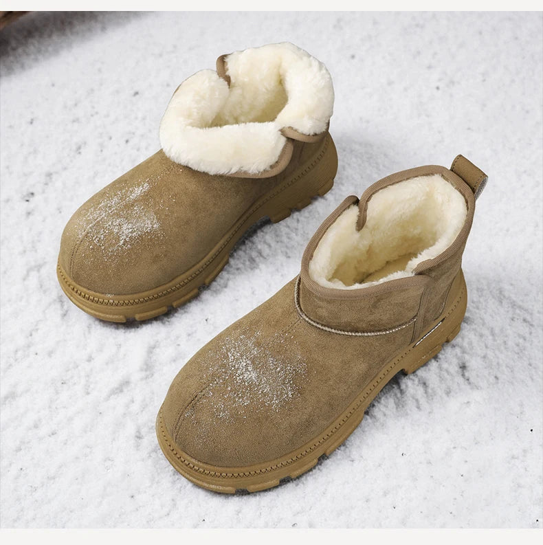Men's Warm Plush Snow Boots | Cozy Mid-Calf Winter Footwear
