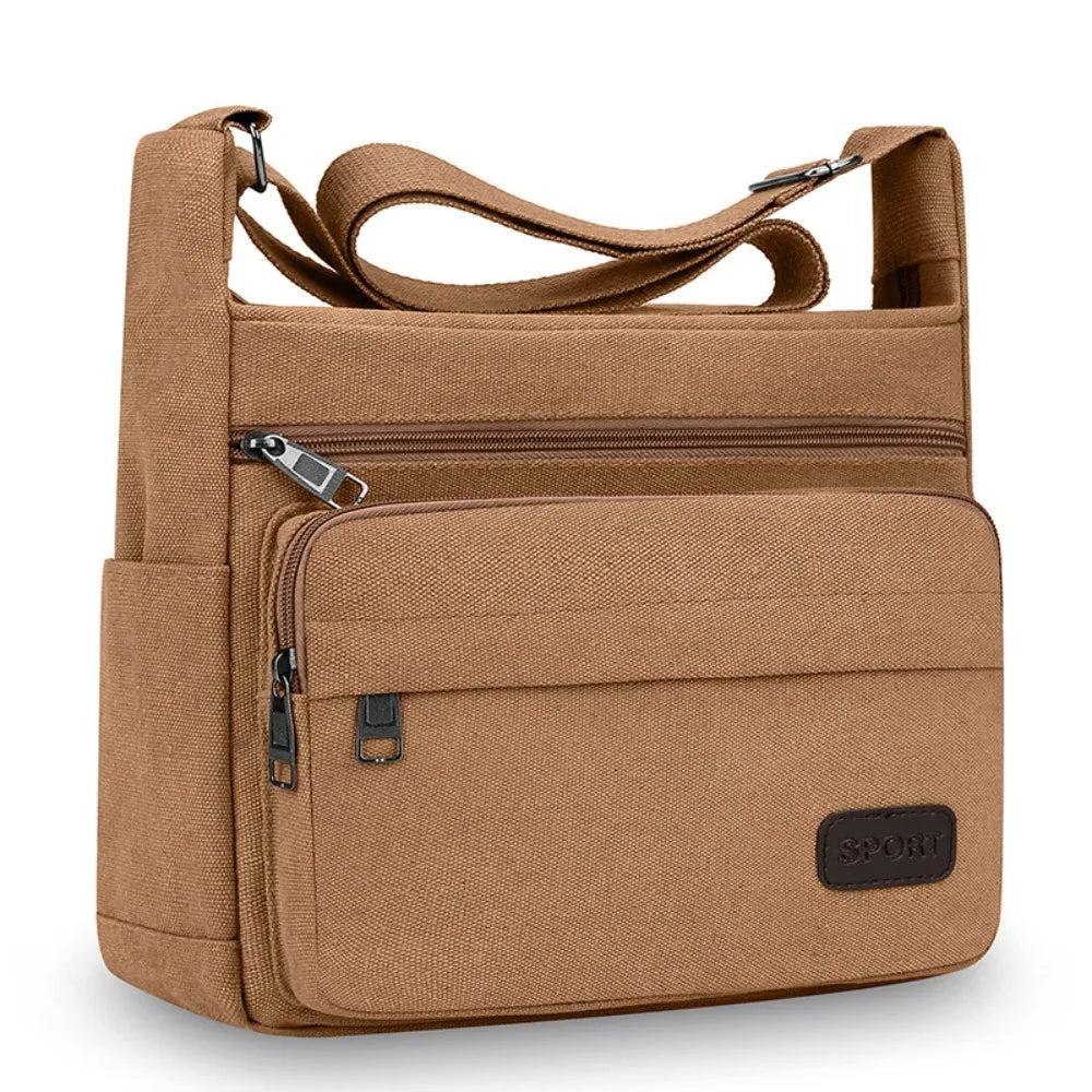 Bolso de Hombro de Lona Duradero de Gran Capacidad | Estilo Bandolera Versátil