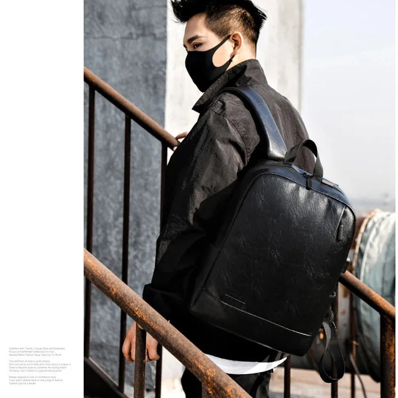 Men's Executive PU Leather Backpack | Stylish Office & Travel Bag
