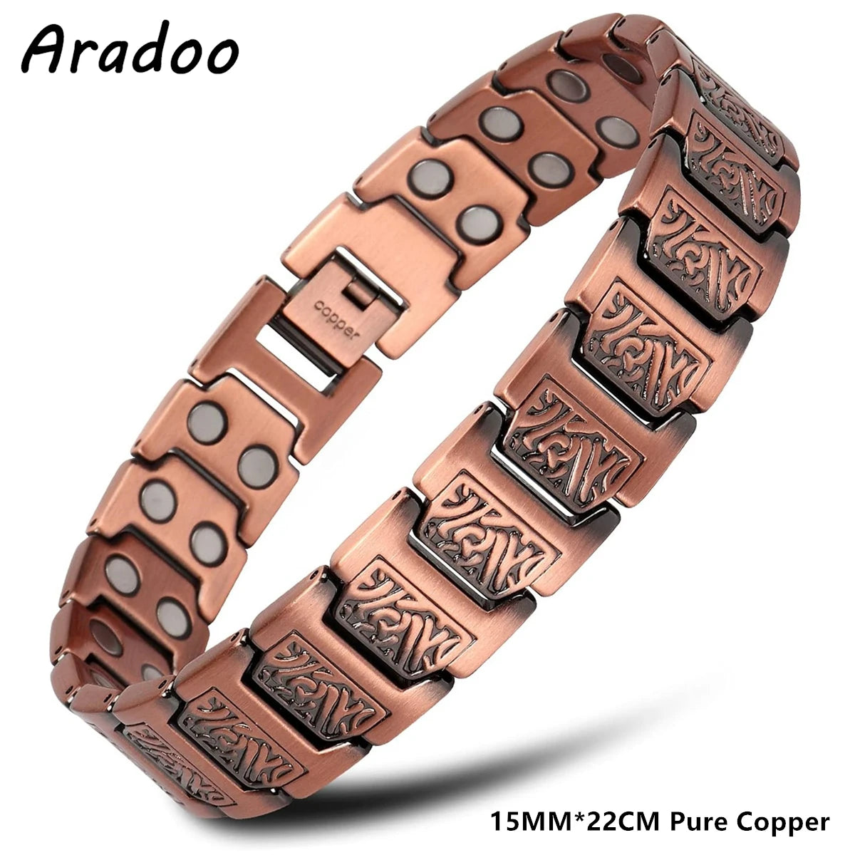 Magnetic Copper Bracelet for Men | Adjustable Link Jewelry Gift