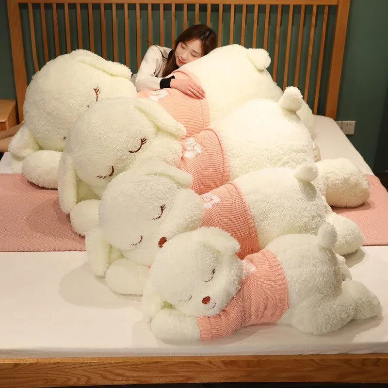 Lovely Giant Plush Dog Pillow | Soft Sweater Dog Stuffed Toy