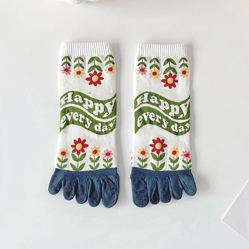 Cute Cartoon Split-Toe Socks for Women | Breathable Kawaii Comfort