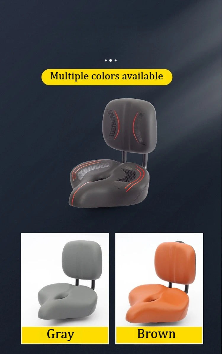 Oversized Comfort E-Bike Saddle with Backrest | PU Leather Seat
