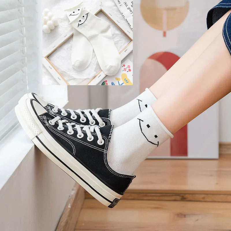Cute Patterned Cotton Crew Socks for Women | Fun & Stylish Designs