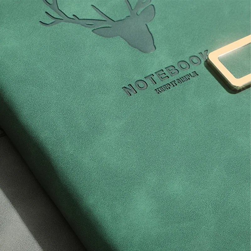 200 Pages A5 Leather Notebook | Personalized Soft Cover & Bookmark