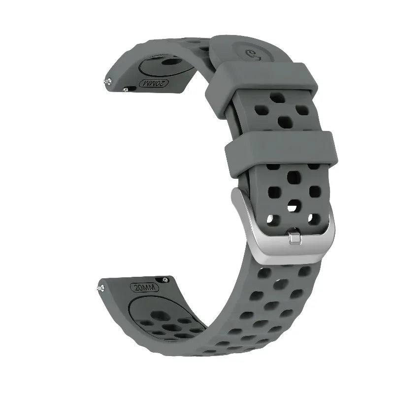 20mm Hollow Out Silicone Watch Band | Sport Waterproof Replacement Strap