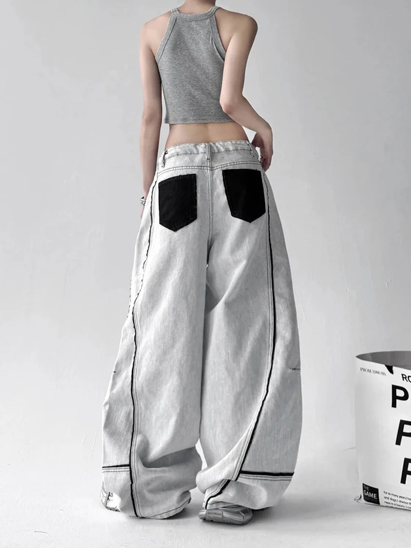 Vintage Wide Leg Denim Jeans for Women | Retro Streetwear Style 2026