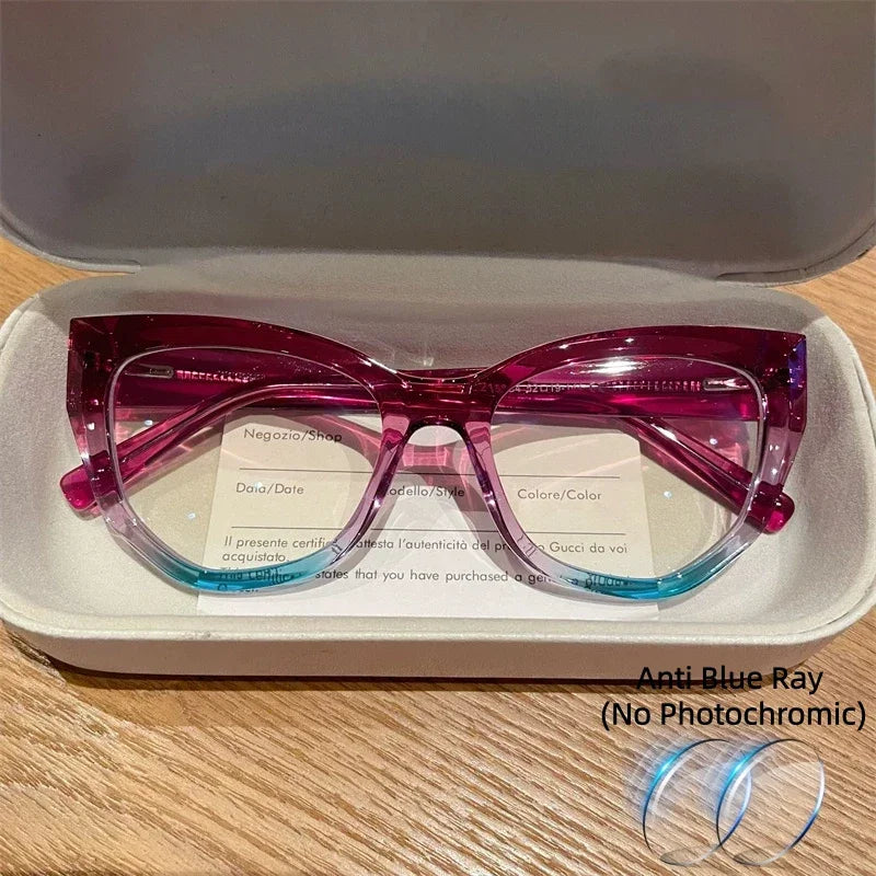 Customizable Cat Eye Anti Blue Ray Reading Glasses for Women