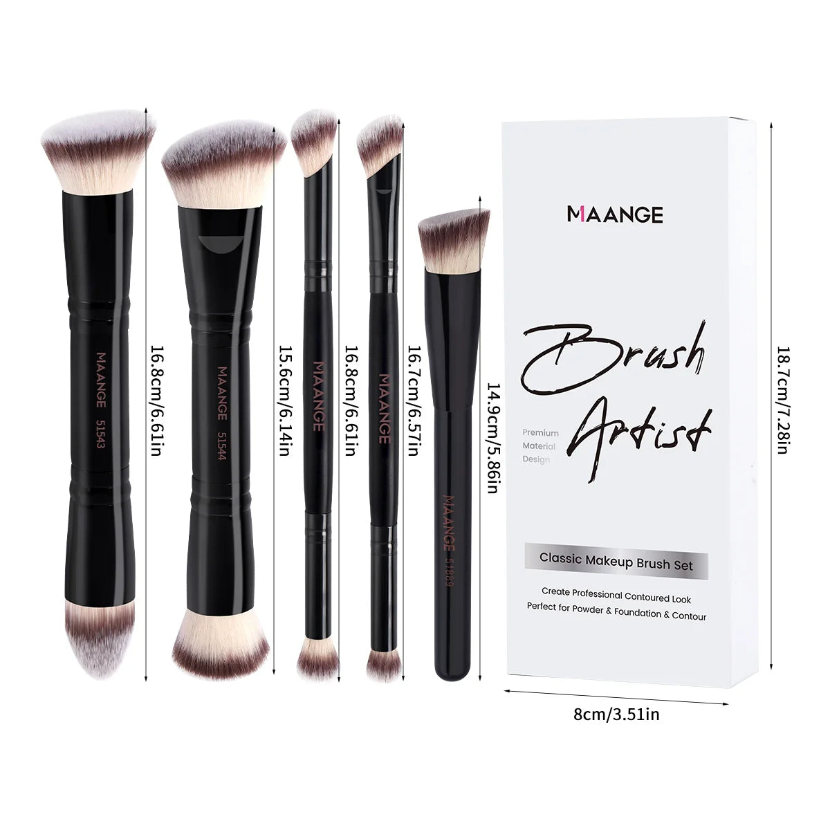 5pcs Makeup Brush Set | Essential Brushes for Stunning Beauty Looks