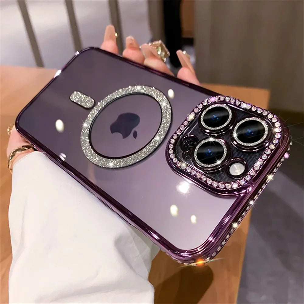 Sparkling Glitter Diamond Transparent Case for iPhone Models